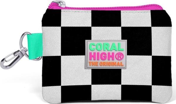 Coral High Kids Neon Pembe Dama Desenli Bozuk Para Çantası 21801 - Image 1