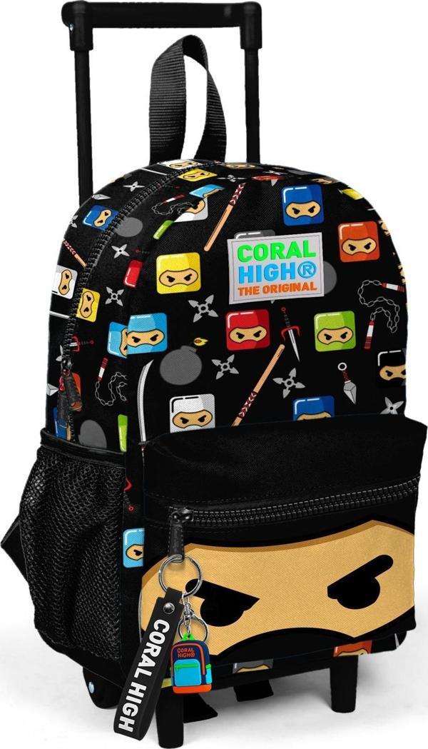 Coral High Kıds Ninja Desenli Çekcek Anaokul Çantası 24013 - Image 1