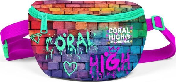 Coral High Pembe Lacivert Grafiti Yazılı Bel Çantası 11537 - Image 1