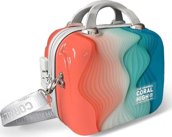 Coral High Renkli Desenli Omuz Askılı PC Makyaj Çantası 16804 - Image 1