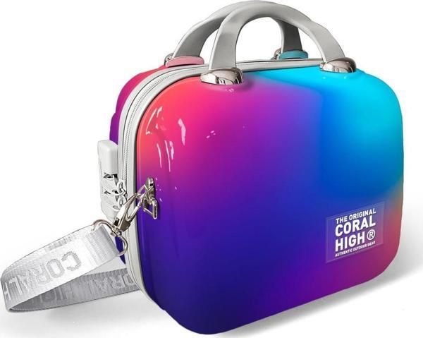 Coral High Renkli Desenli Omuz Askılı PC Makyaj Çantası 16824 - Image 1