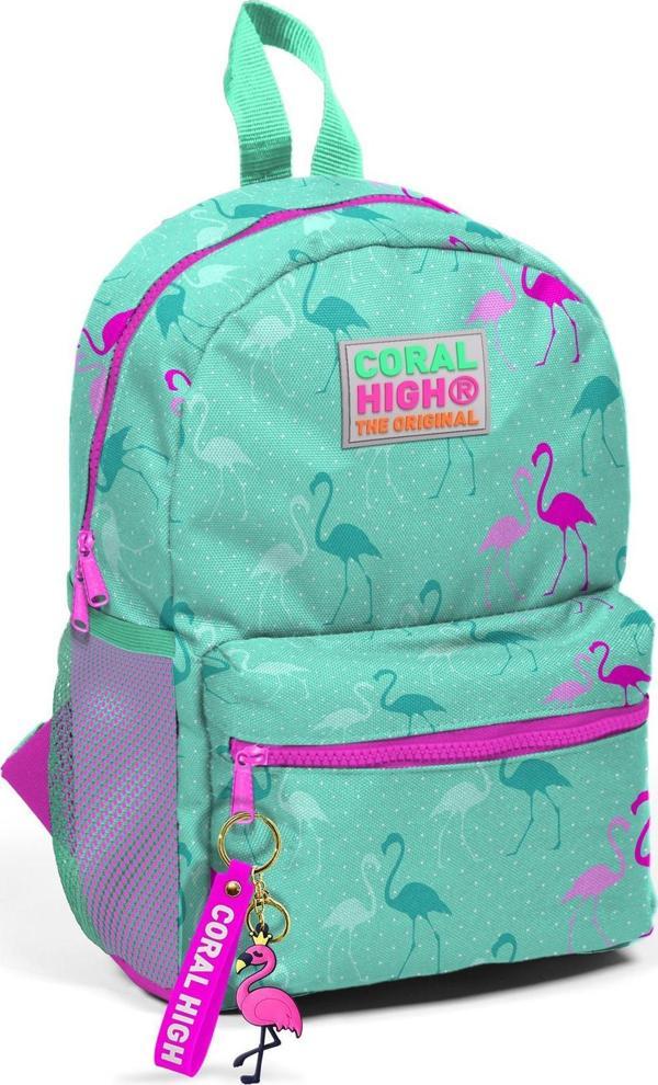 Coral High Kids Su Yeşili Flamingo Desenli İki Bölmeli Yuva Sırt Çantası 23339 - Image 1