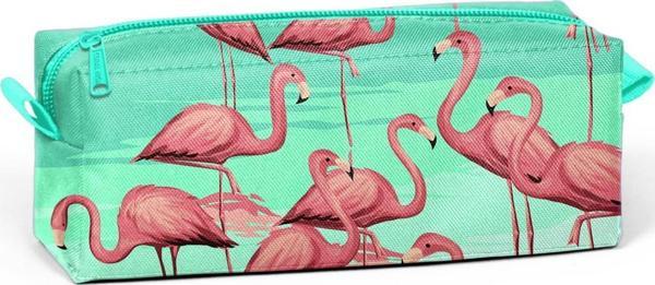 Coral High Su Yeşili Flamingo Desenli Kalem Çantası 22382 - Image 1