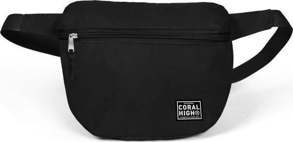 Coral High Suni Deri Siyah Bel Çantası - Image 1