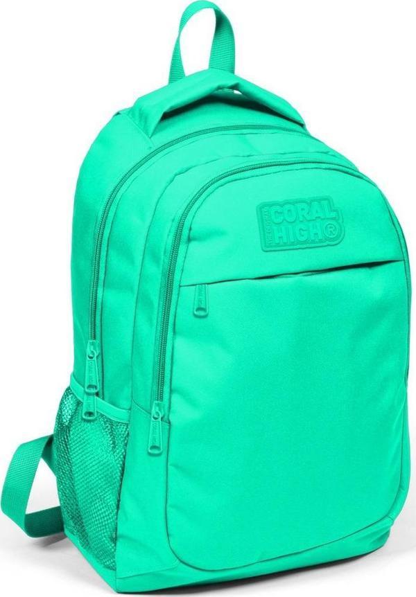 Coral High Kids Su Yeşili Üç Bölmeli USB Şarjlı Kulaklık Çıkışlı Sırt Çantası 24309 - Image 1