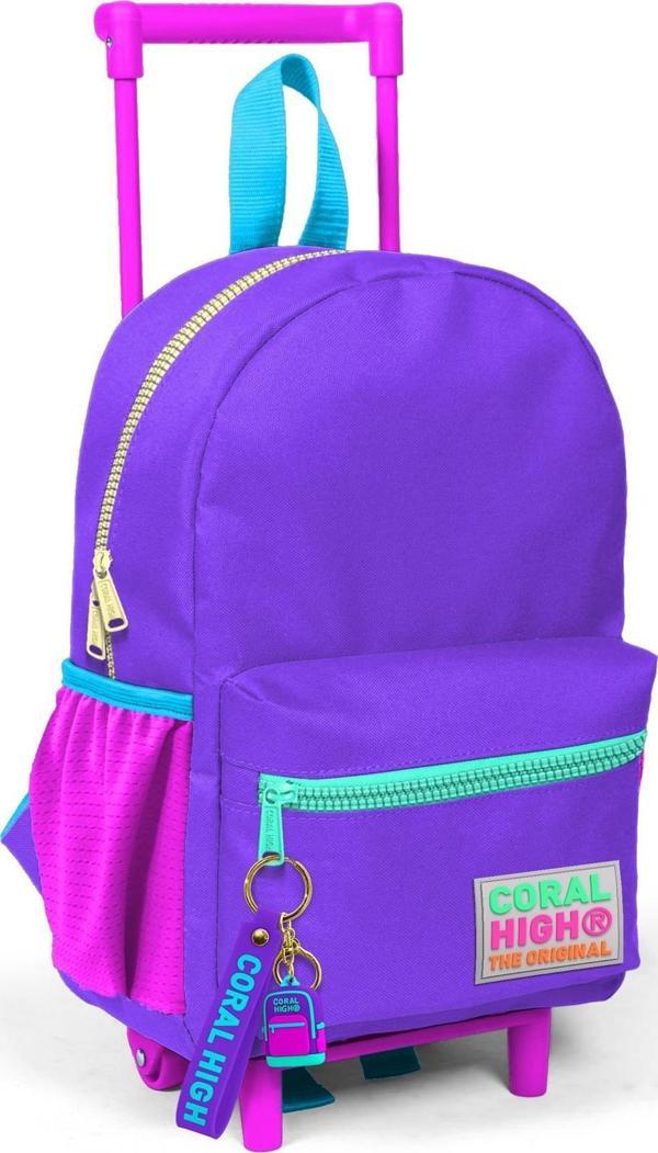 Minik Yuva Çekçekli Sırt Çantası Mor Renk Detaylı İki Bölmeli 24034 - Image 1