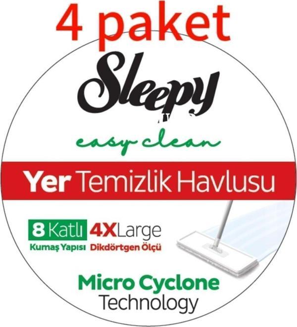Sleepy Yüzey Temizleme Havlusu, 4 Xl 8 Kat, 4 Adet, Dayanıklı Özel Ambalaj - Image 1