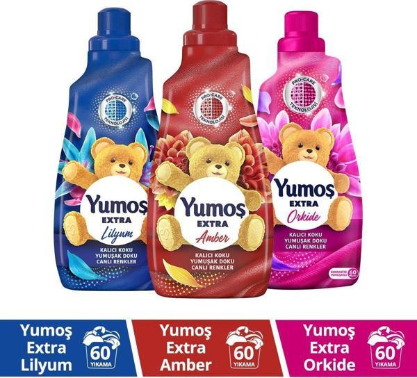 Yumoş Extra Konsantre Çamaşır Yumuşatıcısı Amber 1440 ml Lilyum 1440 ml Orkide 1440 ml - Image 1