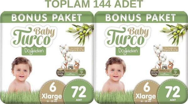 Baby Turco Doğadan 6 Numara Xlarge 72x2 Toplam 144 Adet - Image 1