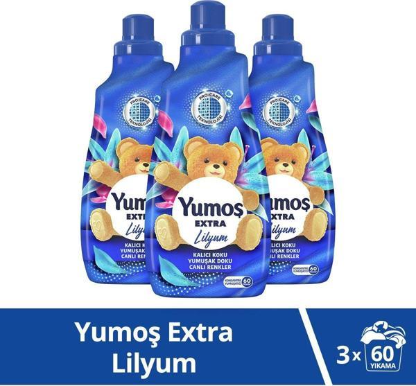 Yumoş Extra Konsantre Çamaşır Yumuşatıcısı Lilyum 1440 ml 60 Yıkama 3 Adet - Image 1