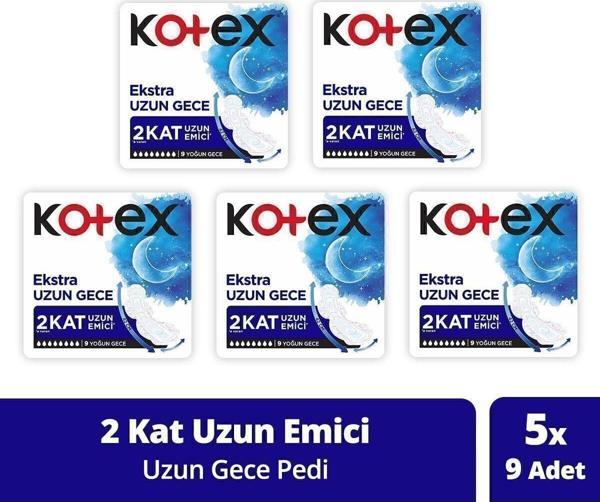 Kotex Ultra 9'lu Extra Uzun Gece - 5'li Paket - Image 1