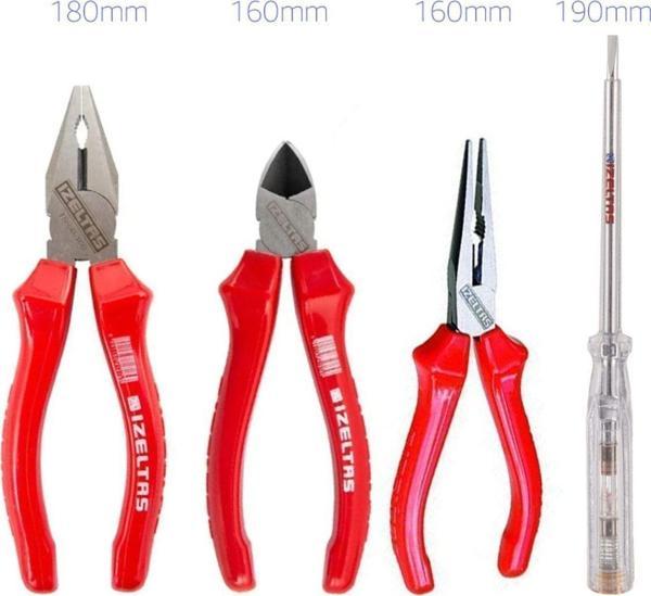 İzeltaş Izeltaş Set 180mm Pense 160mm Yankeskı 160mm Kargaburun 190mm Kotrol Kalemi - Image 1