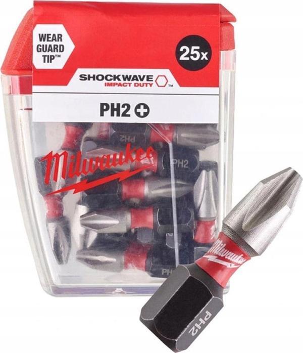 Milwaukee Bits Uç Matkap Ucu Tornavida Ucu Vidalama Ucu Ph2-25mm T4932430853 - 25 Adet - Image 1