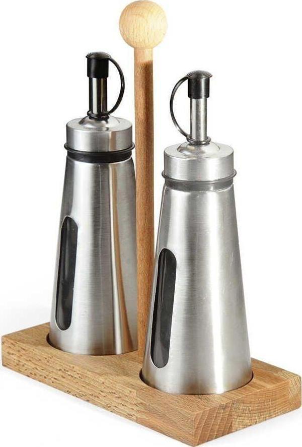 Biradlı Ahşap Standlı İkili Yağdanlık GRV-2413 - Image 1