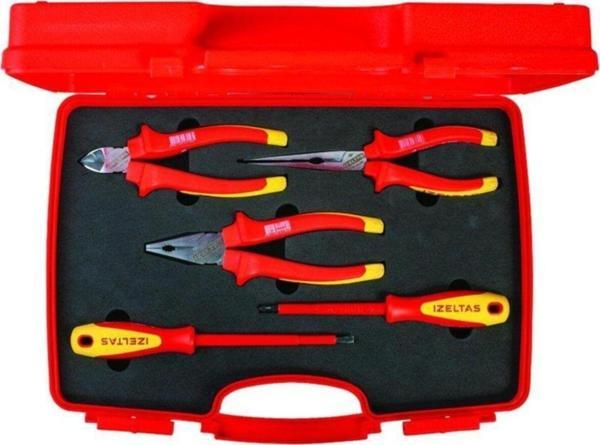 İzeltaş Elektrikç Bakım Seti 5 Parça Çantalı 100v Pense Tornavida - Image 1