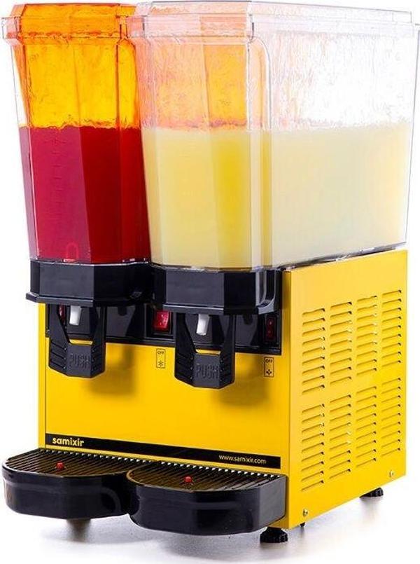 SAMIXIR Klasik Twin Fıskiyeli Soğuk İçecek Dispenseri 20 L + 20 L Sarı 40.SSY - Image 1