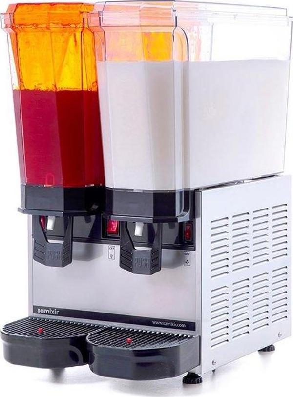 SAMIXIR Klasik Twin Fıskiyeli Ve Karıştırıcılı Soğuk İçecek Dispenseri 20 L + 20 L Inox 40.SMI - Image 1