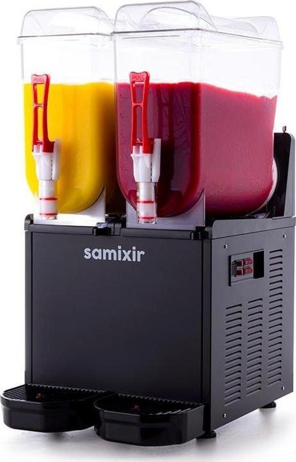 SAMIXIR Slush Twin Meyve Suyu Dispenseri 12 L + 12 L SLUSH24.B - Image 1