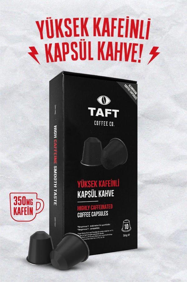 Taft Coffee Co. Taft Yüksek Kafeinli Kapsül Kahve - 10'Lu - Alüminyum - Image 1