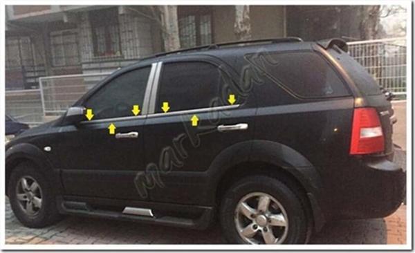 DB Chrome Kia Sorento Cam Çıtası Nikelajı 2002-2009 4 Parça P.Çelik - Image 1