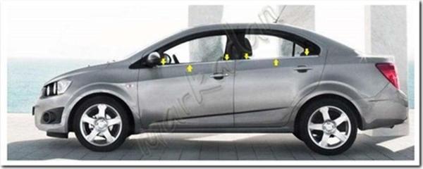 DB Chrome Chevrolet Aveo Sedan Cam Çıtası Nikelajı 2006-2011 4 Parça P.Çelik - Image 1