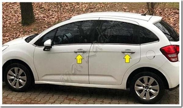 DB Chrome Citroen C3 Kapı Kolu Nikelajı 2009-2016 4 Kapı P.Çelik - Image 1