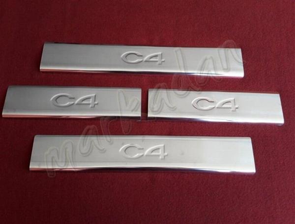 DB Chrome Citroen C4 Krom Kapı Eşiği 2010-2020 4 Parça P.Çelik - Image 1