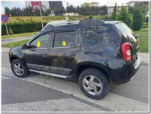 DB Chrome Dacia Duster Cam Çıtası Nikelajı 2010-2017 4 Parça P.Çelik - Image 1