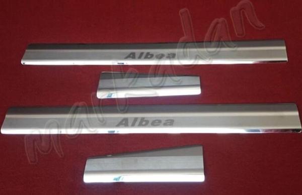 DB Chrome Fiat Albea Krom Kapı Eşiği 2002-2012 4 Parça P.Çelik - Image 1