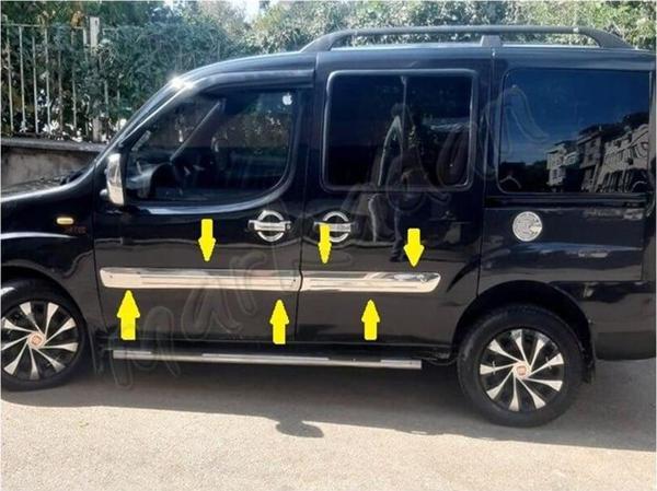 DB Chrome Fiat Doblo Krom Yan Kapı Çıtası 2006-2012 4 Parça P.Çelik - Image 1