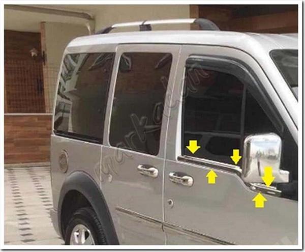 DB Chrome Ford Connect Cam Çıtası Nikelajı 2002-2014 2 Parça P.Çelik - Image 1