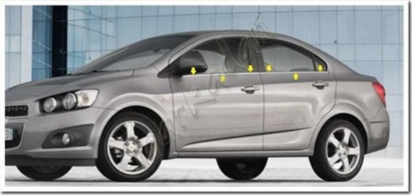Chevrolet Aveo Sedan Krom Cam Çıtası 2006-2011 4 Parça Paslanmaz Çelik - Image 1