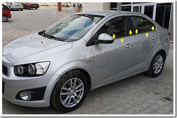 Chevrolet Aveo Sedan Krom Cam Çıtası 2012 Sonrası 4 Parça Paslanmaz Çelik - Image 1