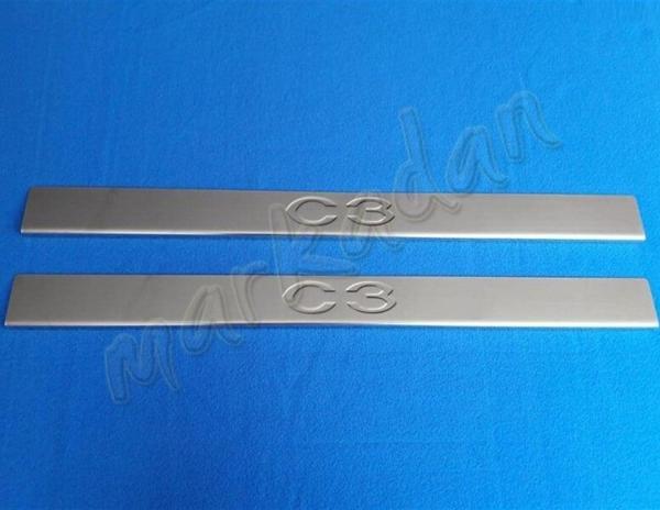 Citroen C3 Coupe Krom Kapı Eşiği 2002-2009 2 Parça Paslanmaz Çelik - Image 1