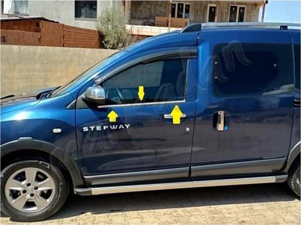 Dacia Dokker Krom Cam Çıtası 2012-2021 2 Parça Paslanmaz Çelik - Image 1