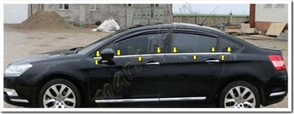 Citroen C5 Krom Cam Çıtası 2008-2019 6 Parça Paslanmaz Çelik - Image 1