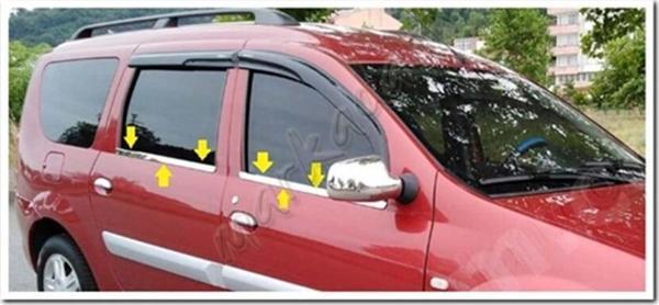 Dacia Logan Mcv Krom Cam Çıtası 2006-2013 4 Parça Paslanmaz Çelik - Image 1