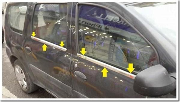 Dacia Logan Mcv Krom Cam Çıtası 2013-2020 4 Parça Paslanmaz Çelik - Image 1