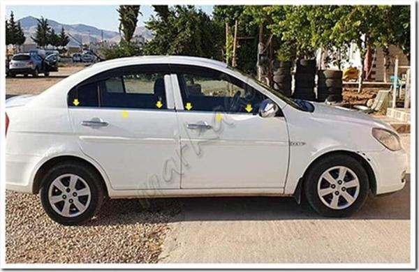 Hyundai Accent Era Krom Cam Çıtası 4 Parça Paslanmaz Çelik - Image 1