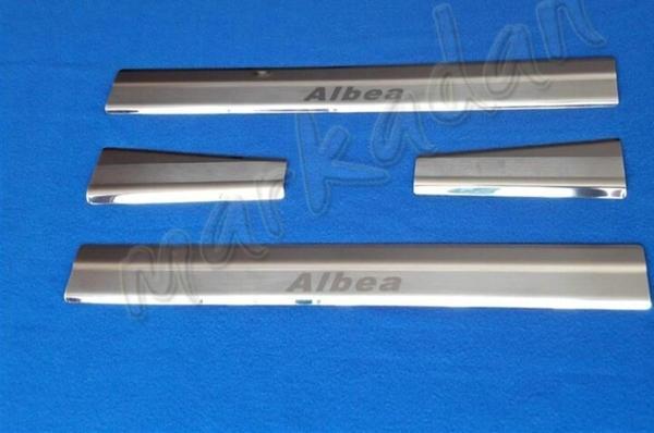 Fiat Albea Krom Kapı Eşiği 2002-2012 4 Parça Paslanmaz Çelik - Image 1