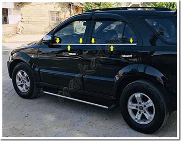 Kia Sorento Krom Cam Çıtası 2002-2009 4 Parça Paslanmaz Çelik - Image 1