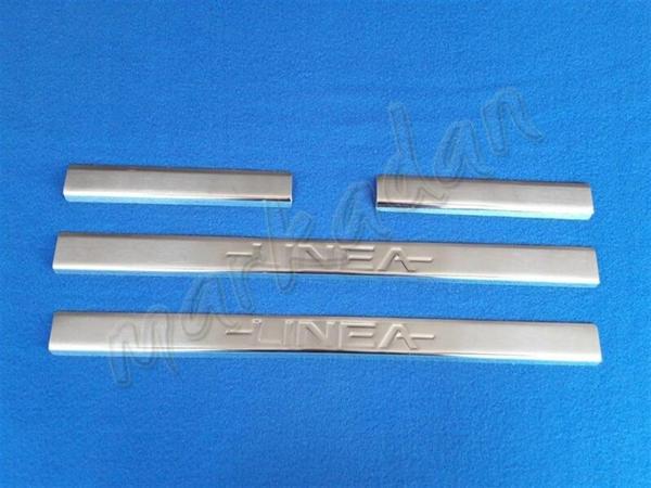 Fiat Linea Krom Kapı Eşiği 2006-2018 4 Parça Paslanmaz Çelik - Image 1