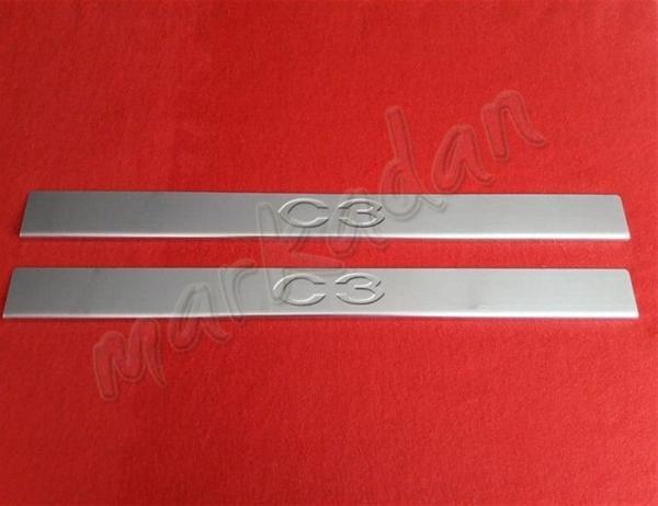 Markadan Citroen C3 Coupe Krom Kapı Eşiği 2002-2009 2 Parça Paslanmaz Çelik - Image 1