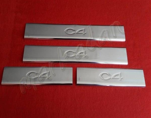 Markadan Citroen C4 Krom Kapı Eşiği 2010-2020 4 Parça Paslanmaz Çelik - Image 1
