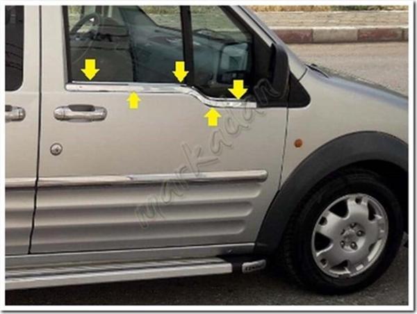Ford Connect Krom Cam Çıtası 2002-2014 2 Parça Paslanmaz Çelik - Image 1
