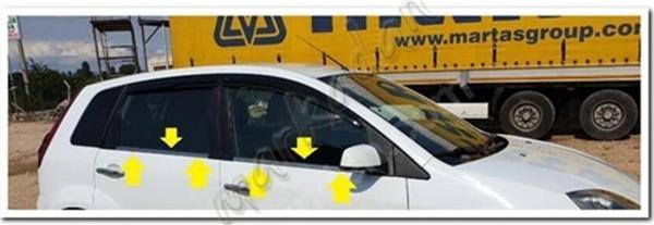 Ford Fiesta Krom Cam Çıtası 2002-2008 4 Parça Paslanmaz Çelik - Image 1