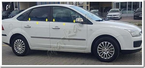 Ford Focus Sedan Krom Cam Çıtası 1998-2005 4 Parça Paslanmaz Çelik - Image 1