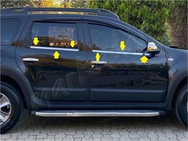 Markadan Dacia Duster Krom Cam Çıtası 2010-2017 4 Parça Paslanmaz Çelik - Image 1