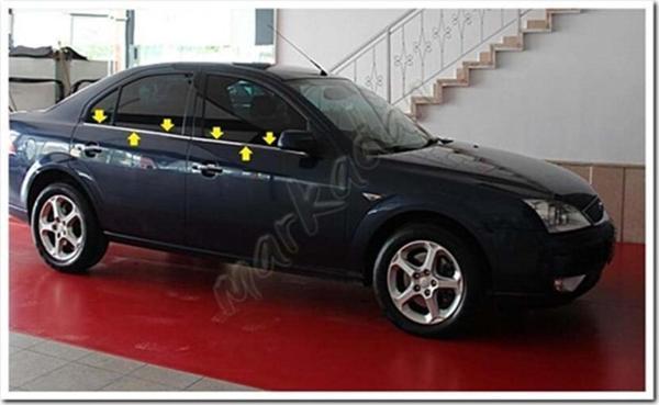 Ford Mondeo Krom Cam Çıtası 2001-2007 4 Parça Paslanmaz Çelik - Image 1