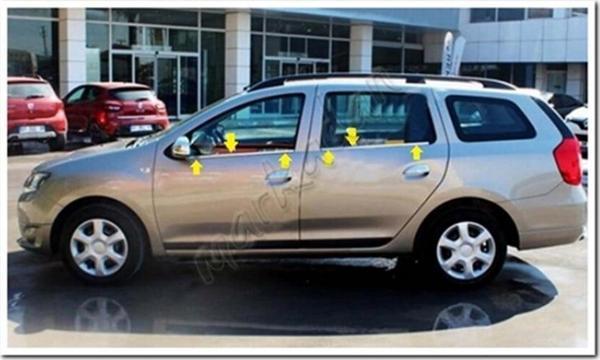 Markadan Dacia Logan Mcv Krom Cam Çıtası 2013-2020 4 Parça Paslanmaz Çelik - Image 1